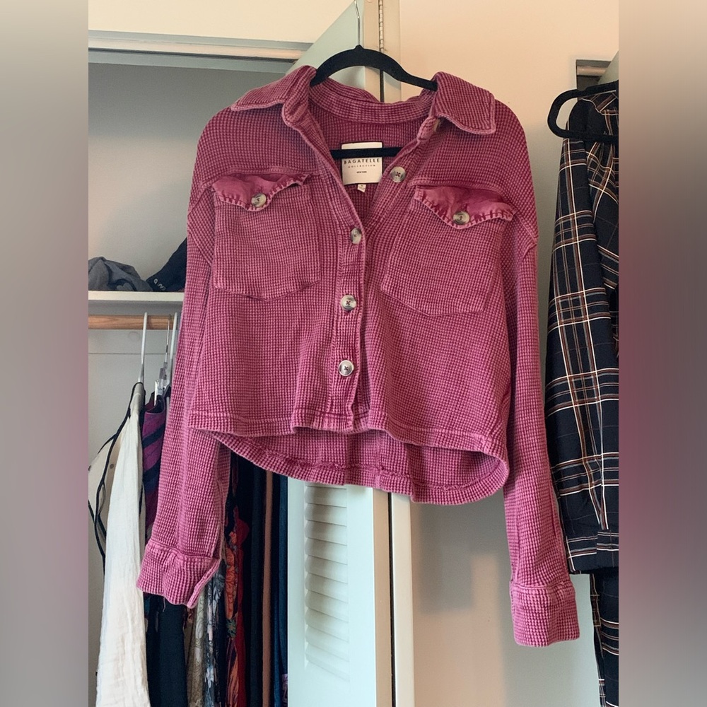 Bagatelle Collection Pink Waffle Knit Shirt